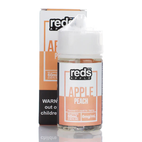 7 Daze Reds Apple No Nicotine Vape Juice 60ml (Reds Apple Peach) Best Sales Price - eJuice