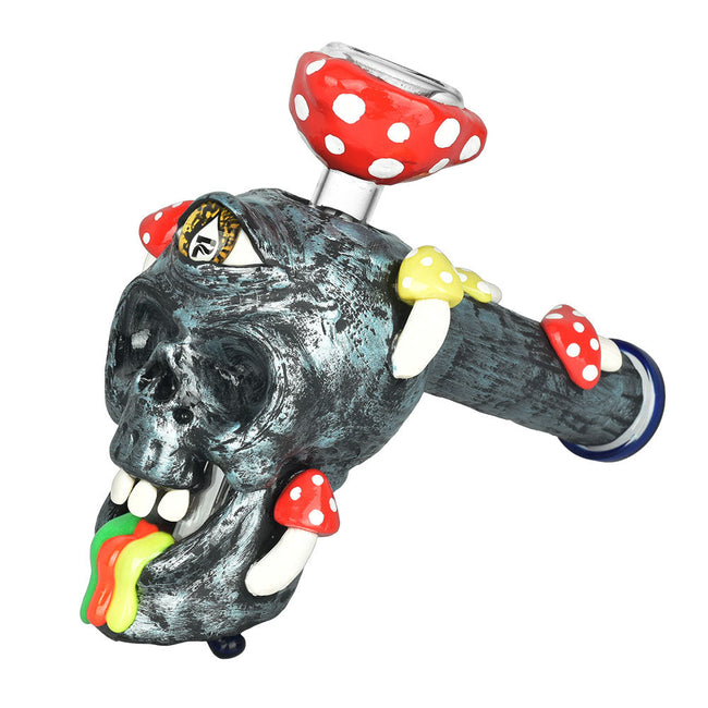 Pulsar Rainbow Puking Skull Bubbler Pipe - 8" / 19mm F Best Sales Price - Smoking Pipes