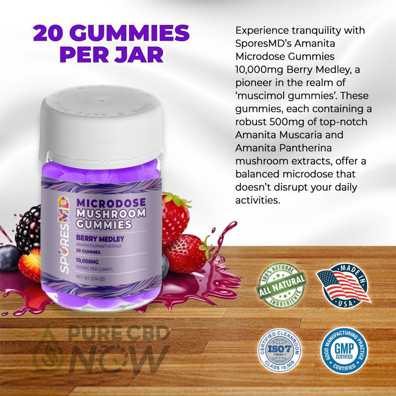 Amanita Microdose Gummies 10,000mg – Berry Medley Best Sales Price - Gummies