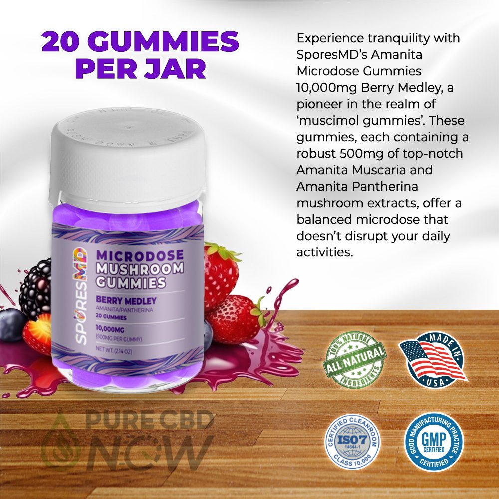 Amanita Microdose Mushroom Gummies 10,000mg Best Sales Price - Gummies