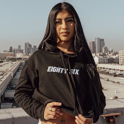 Eighty Six 86 Cropped Hoodie (Black) Best Sales Price - Merch & Accesories