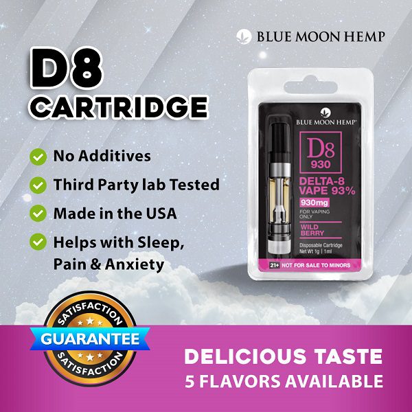 Blue Moon Hemp Delta 8 Vape Cartridge 930mg Best Sales Price - Vape Cartridges