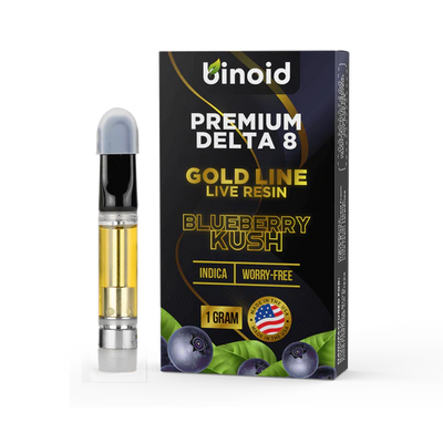 Binoid Delta 8 Live Resin Vape Cartridge - Blueberry Kush Best Sales Price - Vape Cartridges