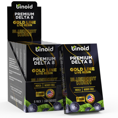 Binoid Delta 8 Live Resin Vape Cartridge - Blueberry Kush Best Sales Price - Vape Cartridges