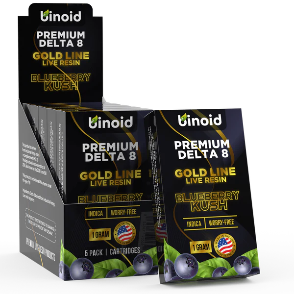 Binoid Delta 8 Live Resin Vape Cartridge - Blueberry Kush Best Sales Price - Vape Cartridges