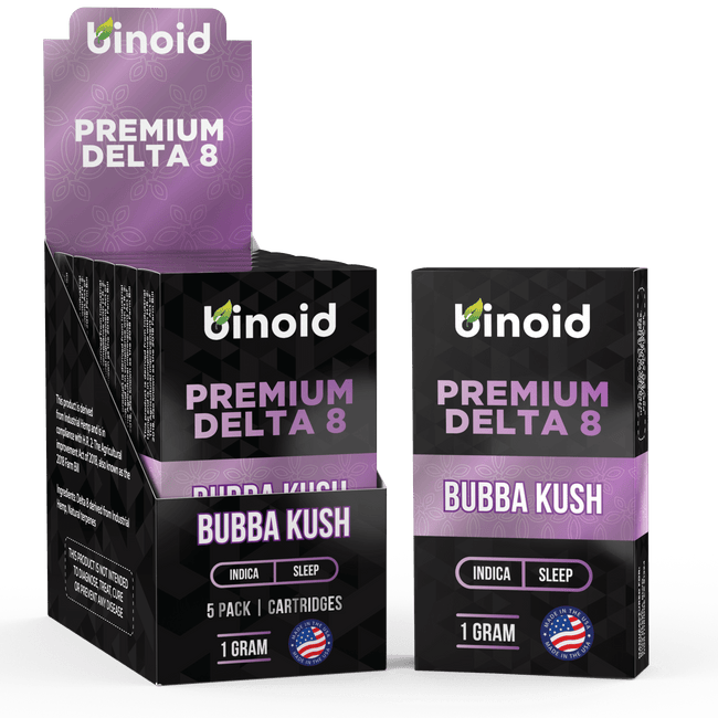 Binoid Delta 8 THC Vape Cartridge - Bubba Kush Best Sales Price - Vape Cartridges