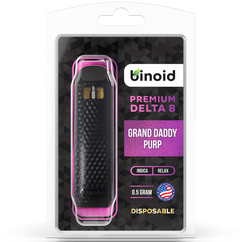 Binoid Delta 8 THC Vape Cartridge - Grand Daddy Purp Best Sales Price - Vape Cartridges