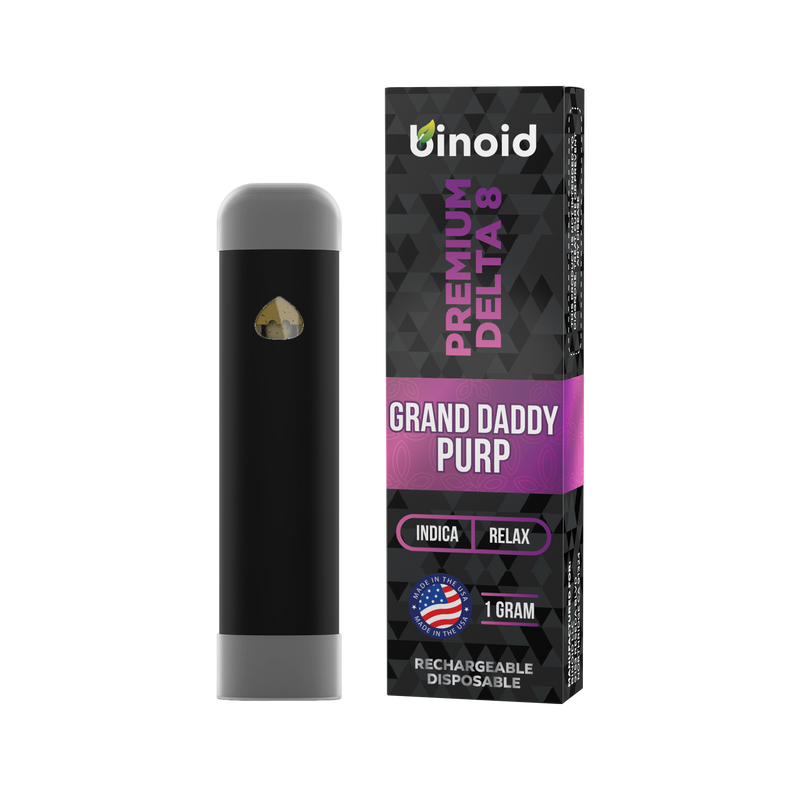 Binoid Delta 8 THC Vape Cartridge - Grand Daddy Purp Best Sales Price - Vape Cartridges