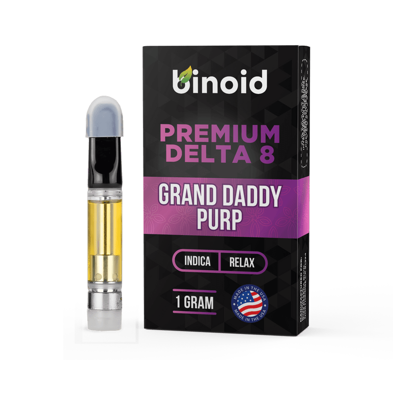 Binoid Delta 8 THC Vape Cartridge - Grand Daddy Purp Best Sales Price - Vape Cartridges