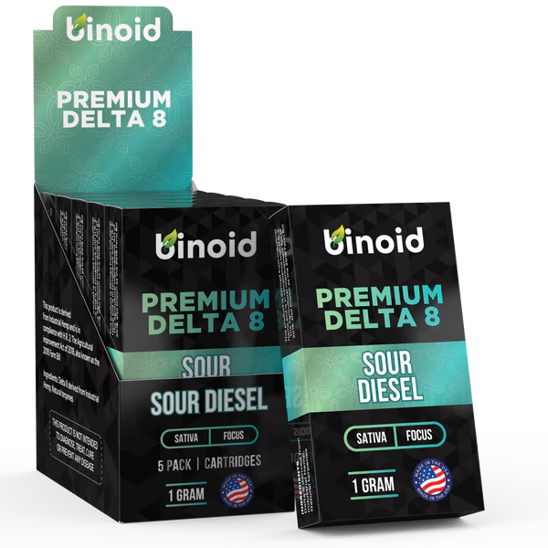 Binoid Delta 8 THC Vape Cartridge Sour Diesel Best Sales Price - Vape Cartridges