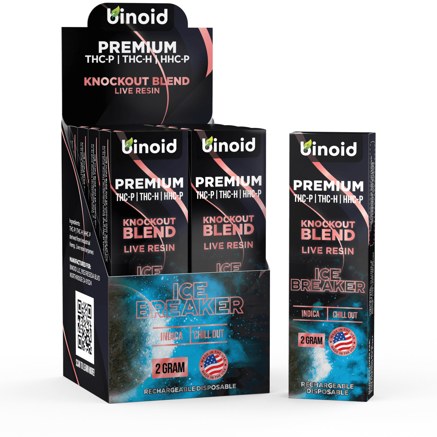 Binoid Knockout Blend Live Resin Disposable - 2 Gram Best Sales Price - Vape Pens