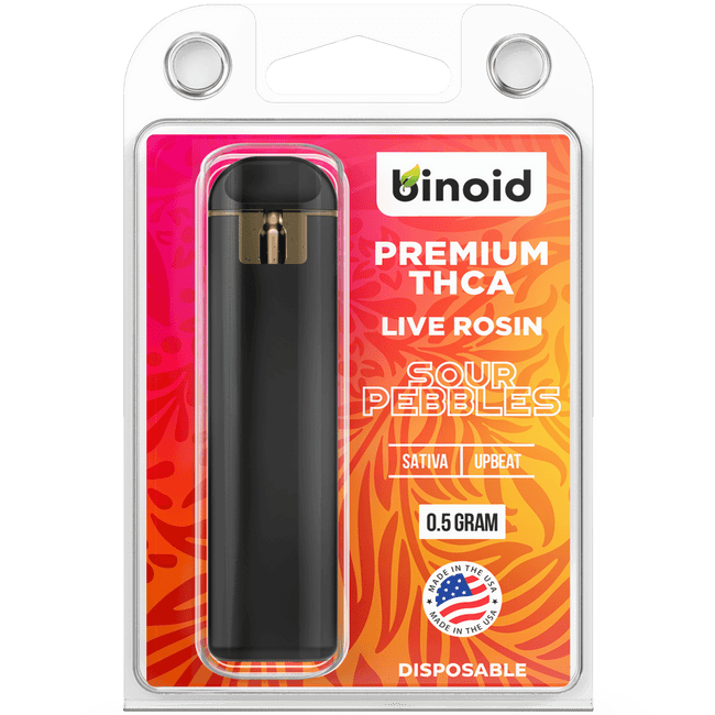 Binoid THCA Disposable Vape Sour Pebbles - Live Rosin Best Sales Price - Vape Pens