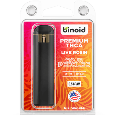 Binoid THCA Disposable Vape Sour Pebbles - Live Rosin Best Sales Price - Vape Pens