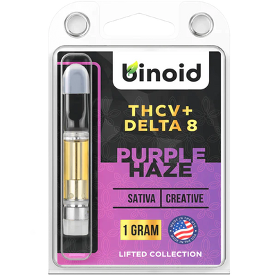 Binoid THCV + DELTA 8 THC Vape Cartridge - Purple Haze Best Sales Price - Vape Cartridges