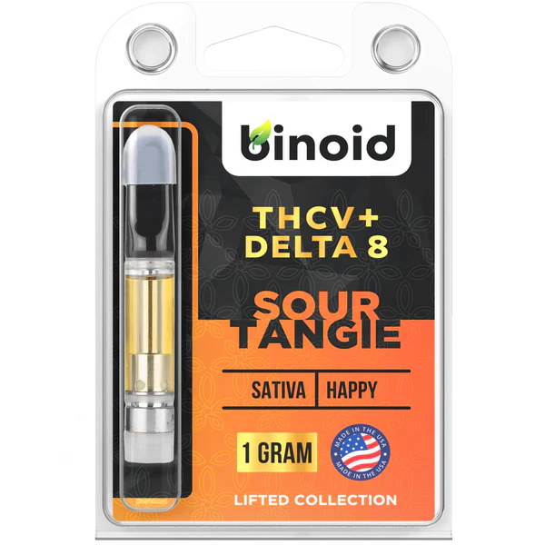 Binoid THCV + DELTA 8 THC Vape Cartridge - Sour Tangie Best Sales Price - Vape Cartridges