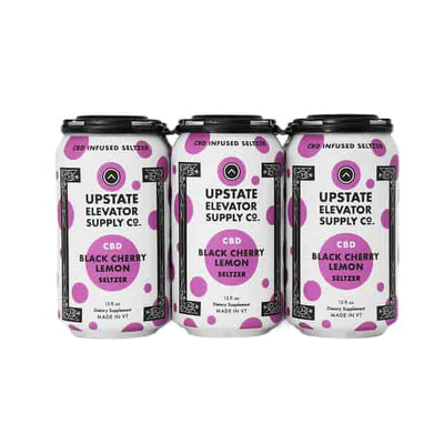 Upstate Elevator CBD Black Cherry Lemon Seltzer – 6 Pack Best Sales Price - Edibles