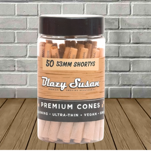 Blazy Susan 53mm Shortys Pre-Rolled Cones 50ct Jar Best Sales Price - CBD