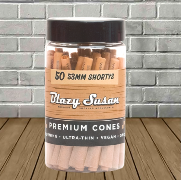 Blazy Susan 53mm Shortys Pre-Rolled Cones 50ct Jar Best Sales Price - Pre-Rolls