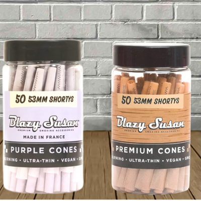 Blazy Susan 53mm Shortys Pre-Rolled Cones 50ct Jar Best Sales Price - Pre-Rolls