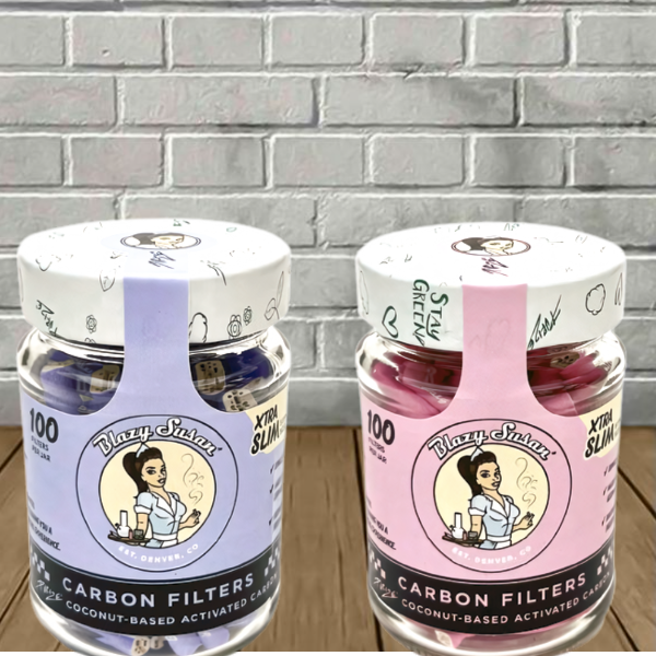 Blazy Susan Xtra Slim Activated Carbon Filter Tips 100ct Jar Best Sales Price - CBD