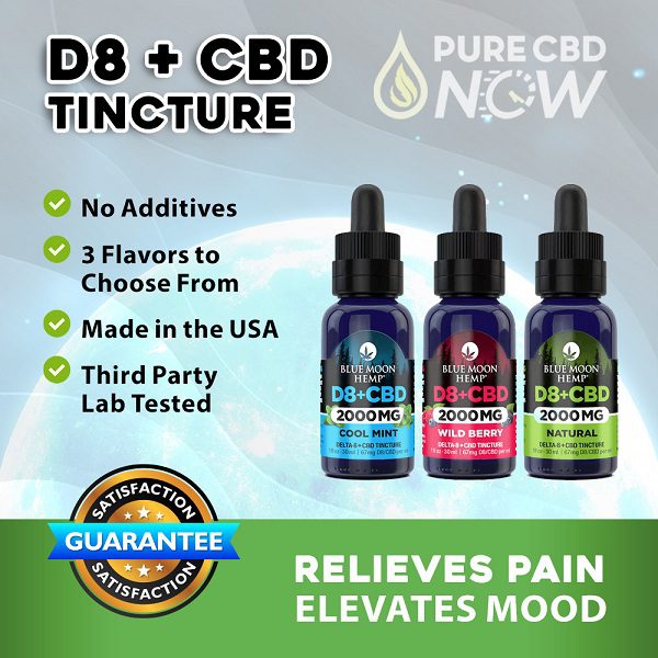 Blue Moon Hemp D8 and CBD Tincture 2000mg Best Sales Price - Tincture Oil