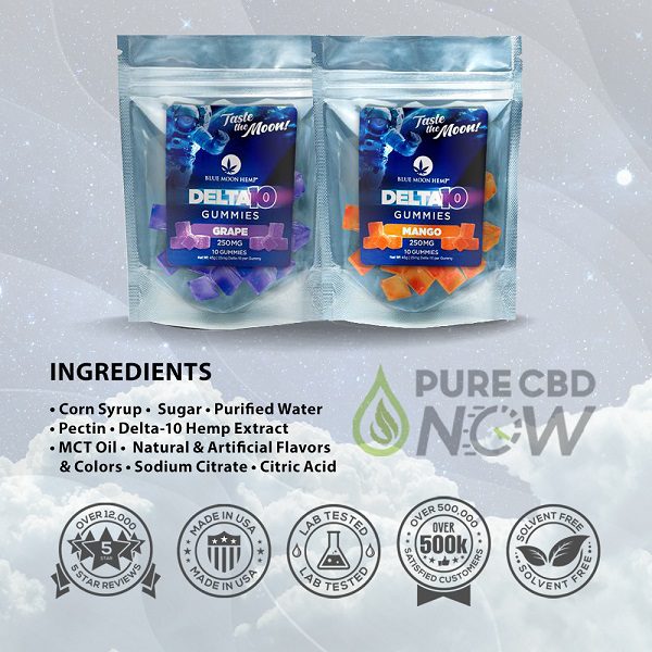 Blue Moon Hemp Delta 10 Gummies 250mg/10ct Best Sales Price - Gummies