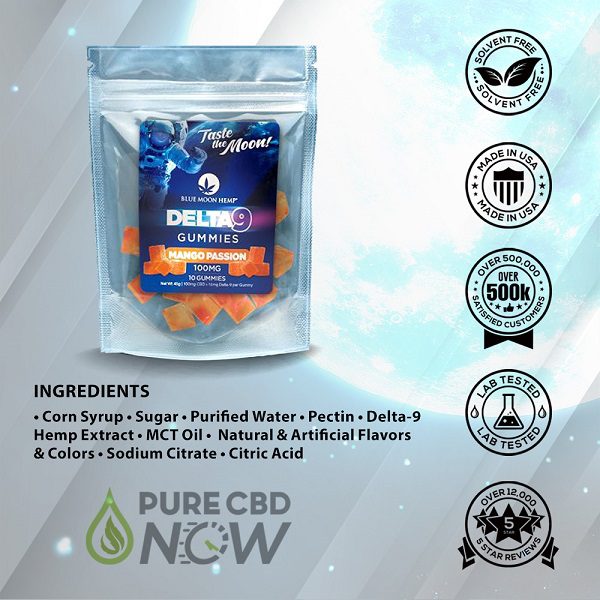 Blue Moon Hemp Delta 9 Gummies 100mg/10ct Best Sales Price - Gummies