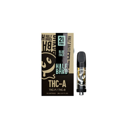 Half Bak'd Blue Face - 2G THCA Cartridge (Hybrid) Best Sales Price - Vape Cartridges