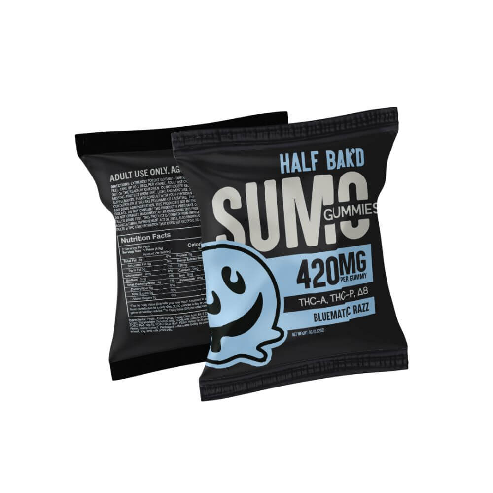 Half Bak'd Bluematic Razz Sumo Gummies Best Sales Price - Gummies