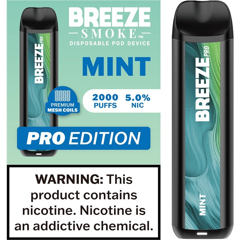 Breeze Pro Disposable Vape Kit 2000 Puffs 6ml  mint flavor