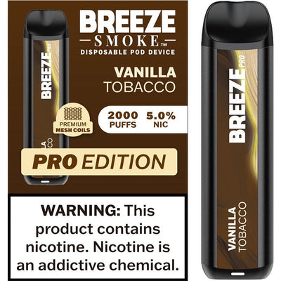 Breeze Pro Disposable Vape Kit 2000 Puffs 6ml Vanilla Tobacco Flavor price