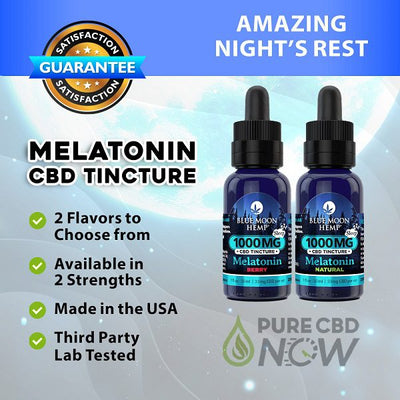 Blue Moon Hemp CBD Tincture Melatonin 500mg or 1000mg Best Sales Price - Tincture Oil