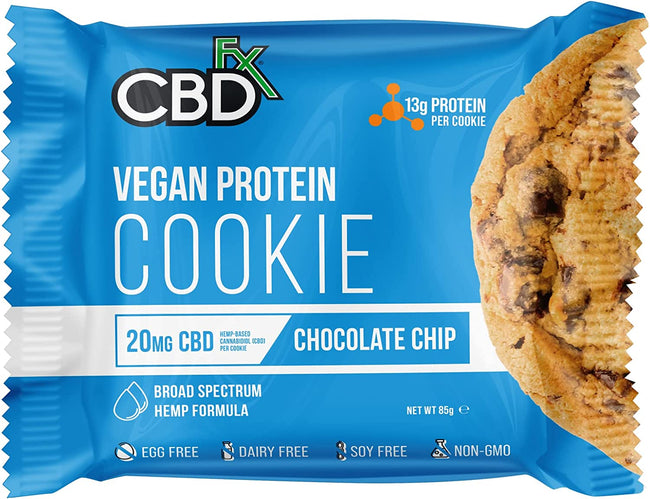 CBDFX CBD EDIBLES - Vegan Protein Chocolate Chip CBD Cookie 20MG Best Sales Price - Edibles