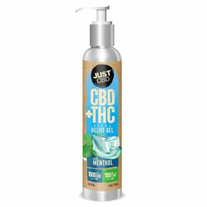 JustCBD - CBD+THC Ultra Pain Relief Gel with Menthol 4oz Best Sales Price - CBD