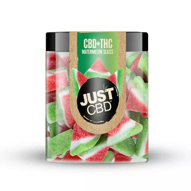 JustCBD - CBD + THC Watermelon Slices Best Sales Price - Gummies