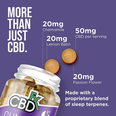 CBDfx CBD Gummies - Broad Spectrum Melatonin Sleep Gummies - 25MG - 1500MG Best Sales Price - Gummies