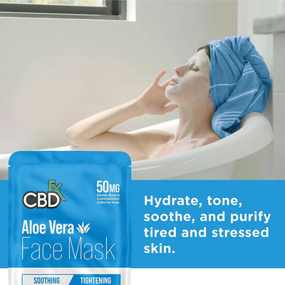 CBDfx CBD SKIN CARE - ALOE VERA CBD FACE MASK Spa Quality 50MG Best Sales Price - Beauty