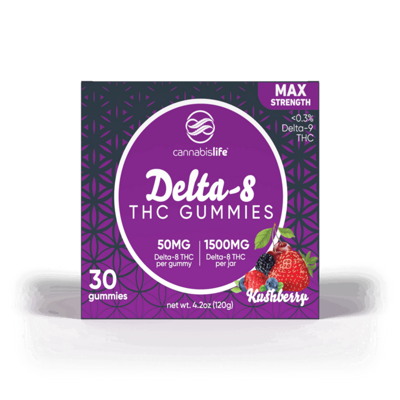 Cannabis Life KUSHBERRY DELTA-8 GUMMIES – (30CT) 1500MG Best Sales Price - Gummies