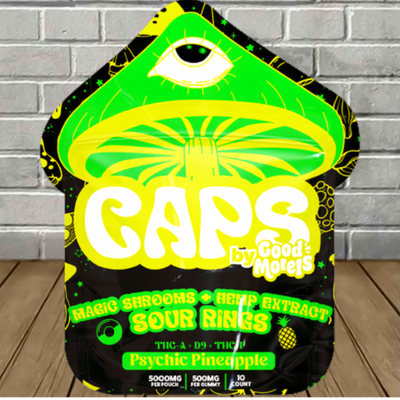 Caps Magic Shrooms + Hemp Extract Sour Rings Best Sales Price - CBD