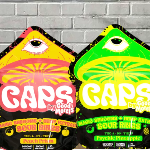 Caps Magic Shrooms + Hemp Extract Sour Rings Best Sales Price - CBD