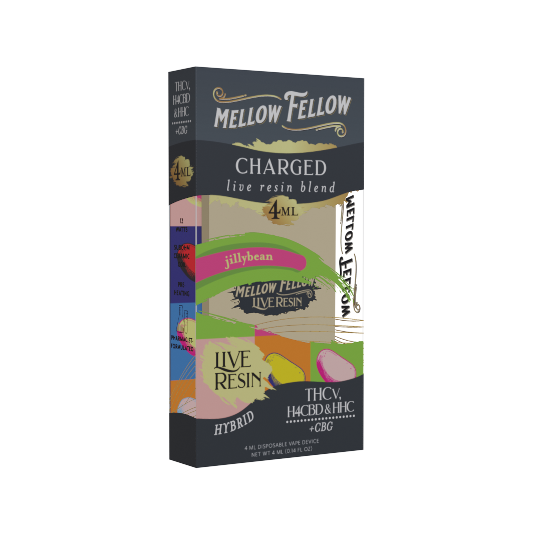 Mellow Fellow Charged Blend 4ml Live Resin Disposable Vape Jilly Bean Best Sales Price - Vape Pens