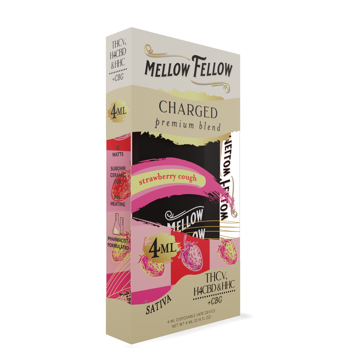 Mellow Fellow Charged Blend 4ML Disposable Vape Strawberry Cough Best Sales Price - Vape Pens