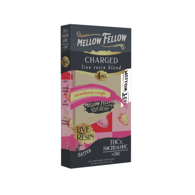 Mellow Fellow Charged Blend 4ml Live Resin Disposable Vape Strawberry Cough Best Sales Price - Vape Pens