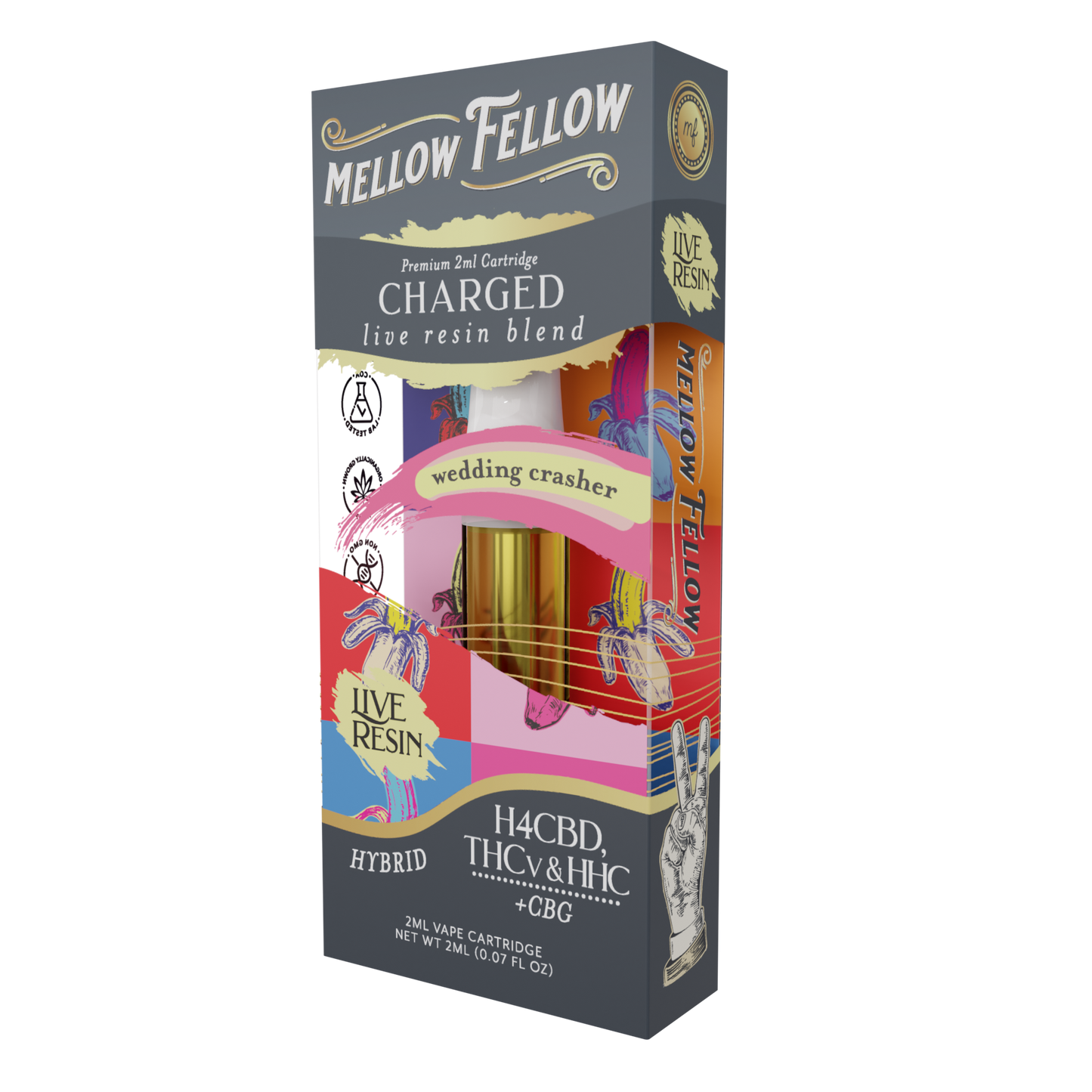 Mellow Fellow Charged Blend 2ml Live Resin Vape Cartridge Wedding Crasher Best Sales Price - Vape Cartridges