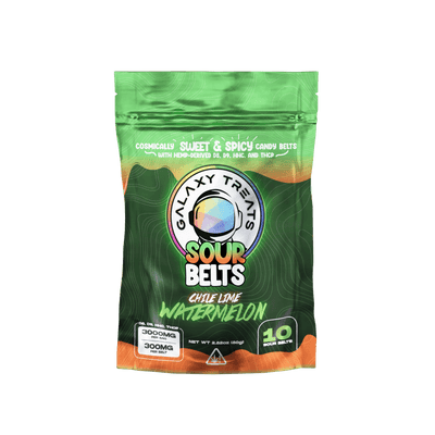 Galaxy Treats Chile Lime Watermelon 3000mg D8 D9 HHC THCP Sour Belts (10-CT) Best Sales Price - Gummies