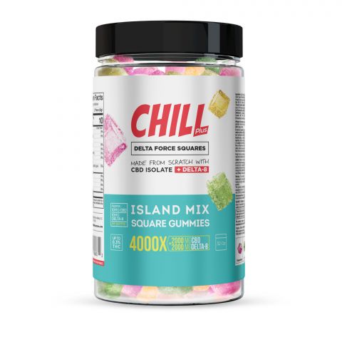 Chill Plus Delta-8 Square Gummies Island Mix 4000X Best Sales Price - Gummies
