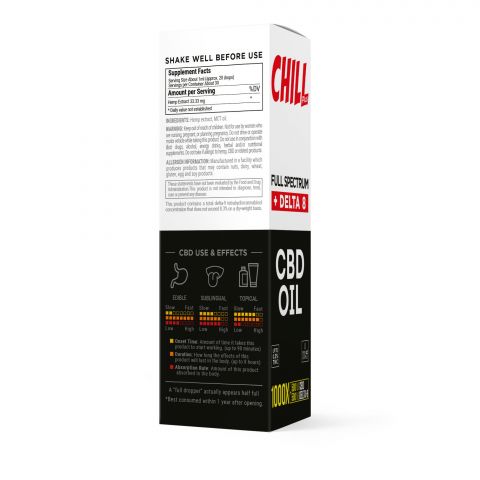 Chill Plus Full Spectrum Delta-8 CBD Oil 1000X Best Sales Price - Tincture Oil