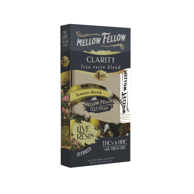 Mellow Fellow Clarity Blend 4ml Live Resin Disposable Vape Lemon Skunk Best Sales Price - Vape Pens