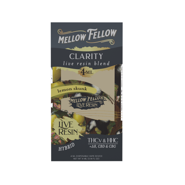 Mellow Fellow Clarity Blend 4ml Live Resin Disposable Vape Lemon Skunk