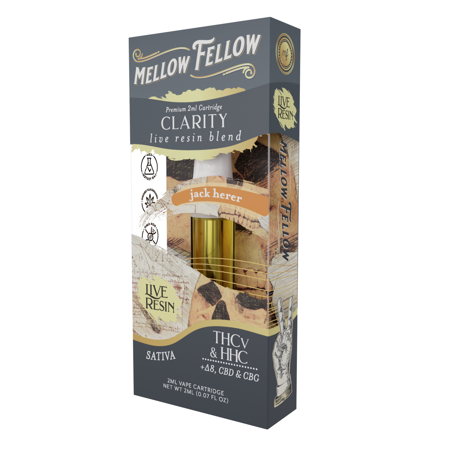 Mellow Fellow Clarity Blend 2ml Live Resin Vape Cartridge Jack Herer Best Sales Price - Vape Cartridges